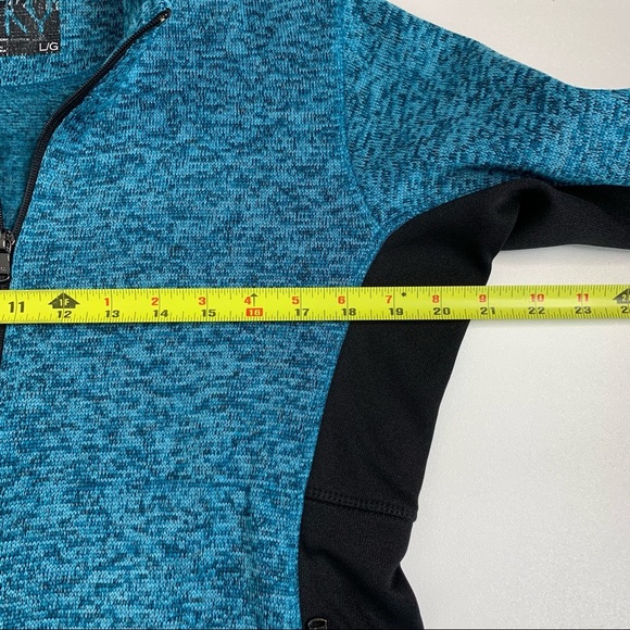 MNY Marc NY by ANDREW MARC Heathered Teal Zip‎ Up Sweatshirt Fleece Jacket sz L - Picture 11 of 11